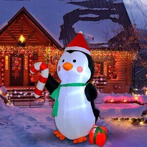 ⭐8 FT Inflatable Reindeer Blow up Lighted Xmas Yard Decor with LED Lights